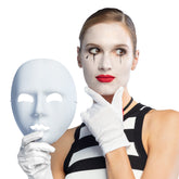 Masque Mime Visage Blanc / Masque Neutre Blanc Avec Front / La Maison Du Déguisement