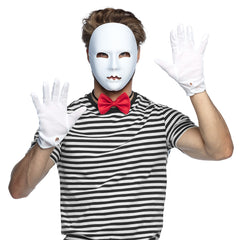 Masque Mime Visage Blanc / Masque Neutre Blanc Avec Front / La Maison Du Déguisement