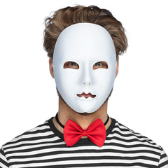 Masque Mime Visage Blanc / Masque Neutre Blanc Avec Front / La Maison Du Déguisement