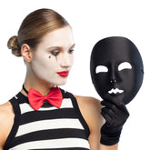 Masque Mime Visage Noir / Masque Neutre Noir Avec Front / La Maison Du Déguisement