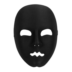 Masque Mime Visage Noir / Masque Neutre Noir Avec Front / La Maison Du Déguisement
