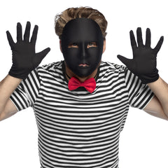 Masque Mime Visage Noir / Masque Neutre Noir Avec Front / La Maison Du Déguisement
