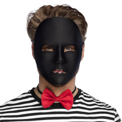 Masque Mime Visage Noir / Masque Neutre Noir Avec Front / La Maison Du Déguisement