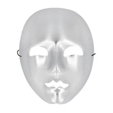 Masque Mime Visage Argent / Masque Neutre Argent Avec Front / La Maison Du Déguisement