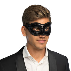 Loup Vénitien Sequins Noir / Masque Venice Paillettes Noir / La Maison Du Déguisement
