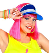 Casquette visière Néon Bleu / visière poker Bleu / Chapeau Visière Bleu / La Maison du Déguisement