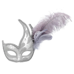 Loup Venice prezioso Argent à plumes / Masque Vénitien Argent à Plumes / La Maison Du Déguisement