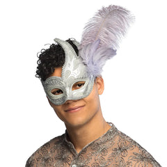 Loup Venice prezioso Argent à plumes / Masque Vénitien Argent à Plumes / La Maison Du Déguisement