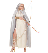 Cape Fantaisie Princesse Argent / Cape Elfe Avec Capuche Argent / Cape Médiéval Avec Capuche Argent / La Maison Du Déguisement