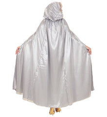 Cape Fantaisie Princesse Argent / Cape Elfe Avec Capuche Argent / Cape Médiéval Avec Capuche Argent / La Maison Du Déguisement