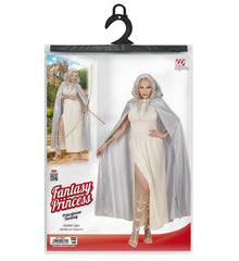 Cape Fantaisie Princesse Argent / Cape Elfe Avec Capuche Argent / Cape Médiéval Avec Capuche Argent / La Maison Du Déguisement