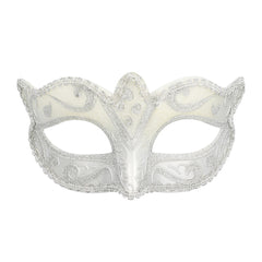 Masque Vénitien Paillettes Argent / Loup venise féline Argent / La Maison du Déguisement