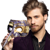 Loup Vénitien long nez Violet / Masque de Yeux Venice Violet / Loup Grand Bec Violet Luxe / La Maison du Déguisement