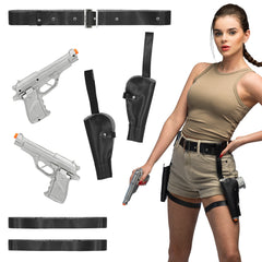 Ceinture Holster Lara Croft / Set Aventurier / Ceinturon Double Lara / Cartouchière double avec pistolets / La Maison Du déguisement