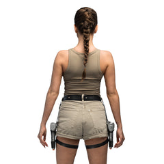 Ceinture Holster Lara Croft / Set Aventurier / Ceinturon Double Lara / Cartouchière double avec pistolets / La Maison Du déguisement
