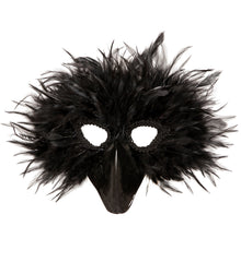 Masque D'oiseau à Plumes Noire / Masque Grand Bec Noire / La Maison Du Déguisement