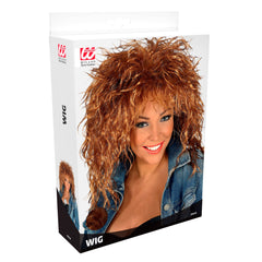 Perruque Rock Star Années 80s Châtain / Perruque Tina Rock Disco Châtain / La Maison Du Déguisement