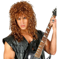Perruque Rock Star Année 80 Châtain Homme / Perruque Hard Rockeur Châtain / La Maison Du Déguisement