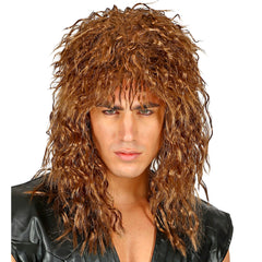 Perruque Rock Star Année 80 Châtain Homme / Perruque Hard Rockeur Châtain / La Maison Du Déguisement
