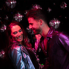 Boule à Facettes Miroir Argent 20 cm / Boule Disco Argent 20 cm / La Maison du Déguisement