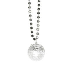 Collier Boule Disco Led Argent / Collier Pendentif Boule Disco Lumineux Argent / La Maison Du Déguisement