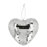 Boule Disco Coeur Argent 19 cm / La Maison du Déguisement
