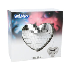Boule Disco Coeur Argent 19 cm / La Maison du Déguisement