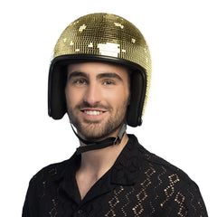Casque Disco Or / Casque De Boule Disco Dorée / Casque Miroir Boule Disco Or / La Maison Du Déguisement
