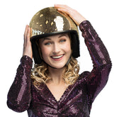 Casque Disco Or / Casque De Boule Disco Dorée / Casque Miroir Boule Disco Or / La Maison Du Déguisement