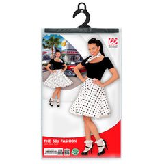Jupe à Pois Années 50 Avec Foulard Assorti / Jupe année 60 Blanc à Pois / La Maison Du Déguisement