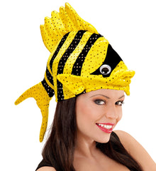 Chapeaux poisson tropical Jaune / Coiffe poisson Jaune / La Maison Du Déguisement