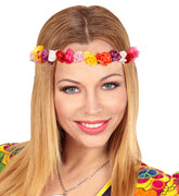 Bandeau à fleurs en couleurs differents / Bandeau à fleurs multicolore / La maison du déguisement