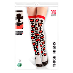 Mi Bas Jeux De Cartes / Chaussettes Reine De Coeur / Chaussettes Reine Alice / Chaussette Hautes Cartes De Poker / La maison Du Déguisement