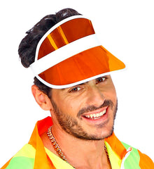 Casquette visière Néon Orange / visière poker Orange / Chapeau Visière Orange / La Maison du Déguisement