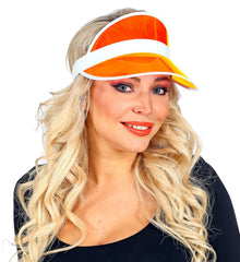 Casquette visière Néon Orange / visière poker Orange / Chapeau Visière Orange / La Maison du Déguisement
