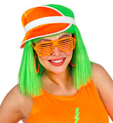 Casquette visière Néon Orange / visière poker Orange / Chapeau Visière Orange / La Maison du Déguisement