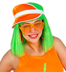 Casquette visière Néon Orange / visière poker Orange / Chapeau Visière Orange / La Maison du Déguisement