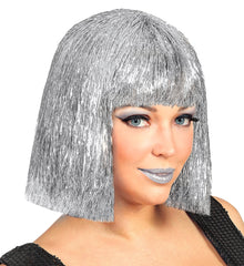 Perruque Glamour Glitzy Vegas Argent / Perruque Lamé Argent BM / la Maison Du Déguisement