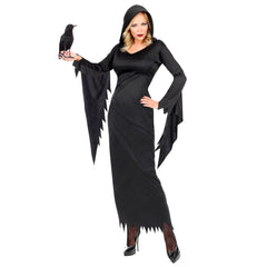 Déguisement Robe Gothic Queen Addams Noir / Costume Sorcière Femme / La Maison Du Déguisement