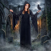 Déguisement Robe Gothic Queen Addams Noir Enfant / Costume Morticia Fille / Costume Sorcière Fille / La Maison Du Déguisement
