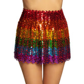Jupe disco Sequins Multicolore / Mini-jupe à sequins arc-en-ciel / La Maison Du Déguisement
