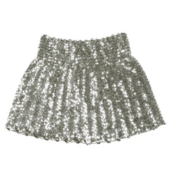 Jupe Disco sequins Argent / Mini-jupe Sequins Argent / Jupe disco Paillettes Argent / La Maison du Déguisement