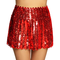 Jupe Disco Sequins Rouge / Mini Jupe Sequins Rouge / Jupe Disco Paillettes Rouge / La Maison Du Déguisement