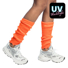 Guêtres Années 80 Orange Fluo Disco / Jambières Orange Fluo / La Maison Du Déguisement