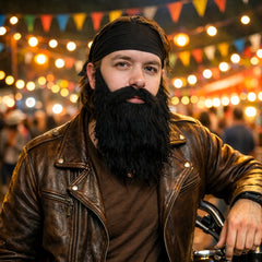 Barbe Avec Moustache Noire / Barbe Classic Noir / Moustache et Barbe Ride Noir / La Maison Du Déguisement