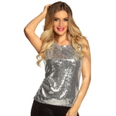 Haut Paillettes Argent / Top Sequins Argent / La Maison Du Déguisement