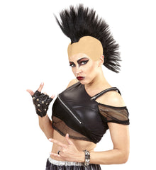 Perruque Punk Noir / Crâne Punk crête noire / Coiffe crête punk noir / La Maison Du Déguisement