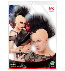 Perruque Punk Noir / Crâne Punk crête noire / Coiffe crête punk noir / La Maison Du Déguisement