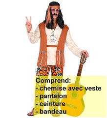 Déguisement Hippie Homme / Costume Hippie Adulte / La Maison Du Déguisement