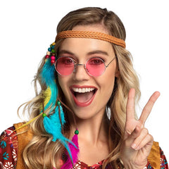 Lunettes Party Hippie Rose / Lunettes John Lennon Rose / Lunettes Hippie Rose / La Maison Du Déguisement